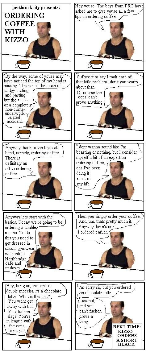 John Kizon drinking coffee